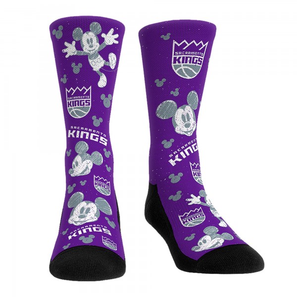 Три пары носков Mickey Mouse Sacramento Kings Rock Em Unisex Disney Crew - Purple
