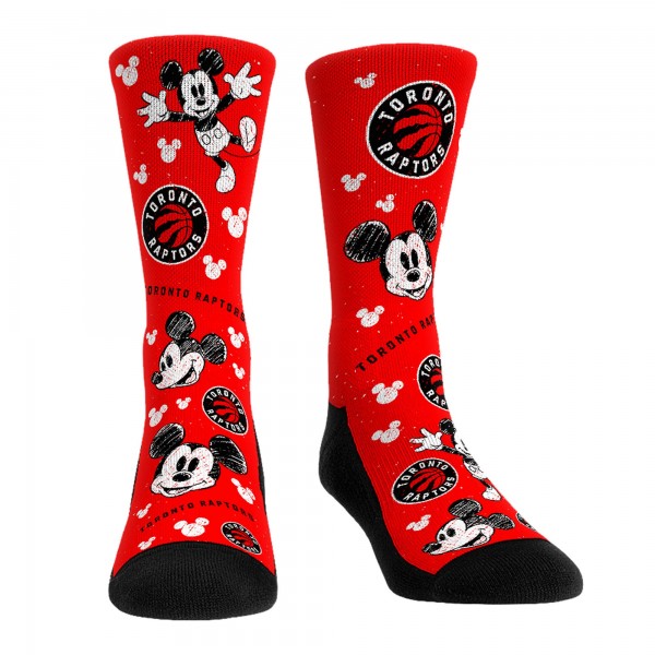 Три пары носков Mickey Mouse Toronto Raptors Rock Em Unisex Disney Crew - Red