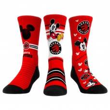Три пары носков Mickey Mouse Toronto Raptors Rock Em Unisex Disney Crew - Red