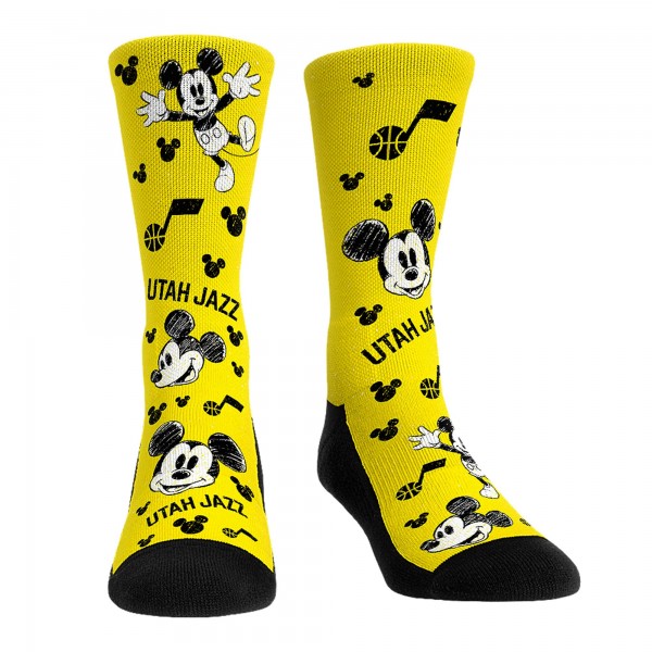 Три пары носков Mickey Mouse Utah Jazz Rock Em Unisex Disney Crew - Gold