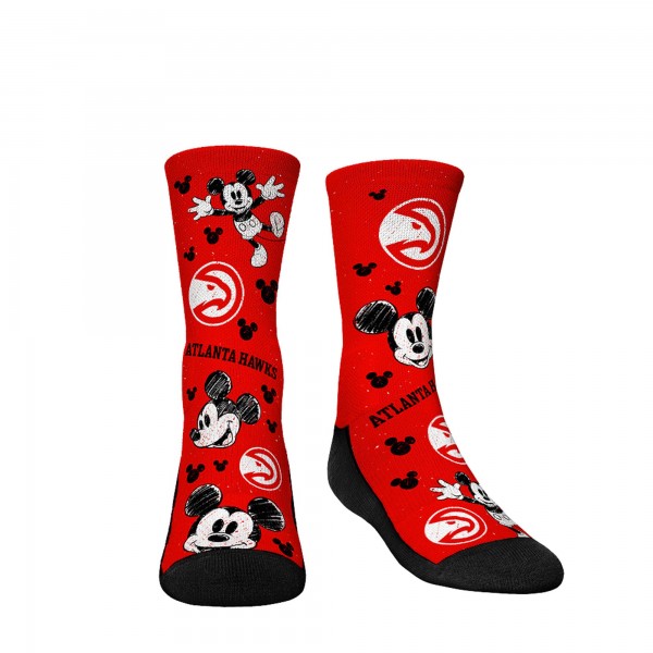Три пары носков Mickey Mouse Atlanta Hawks Rock Em Youth Disney Crew - Red