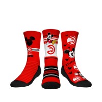 Три пары носков Mickey Mouse Atlanta Hawks Rock Em Youth Disney Crew - Red