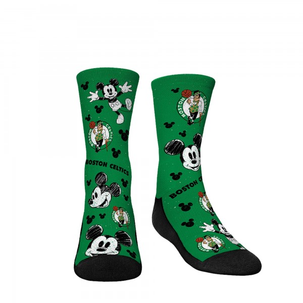 Три пары носков Mickey Mouse Boston Celtics Rock Em Youth Disney Crew - Kelly Green