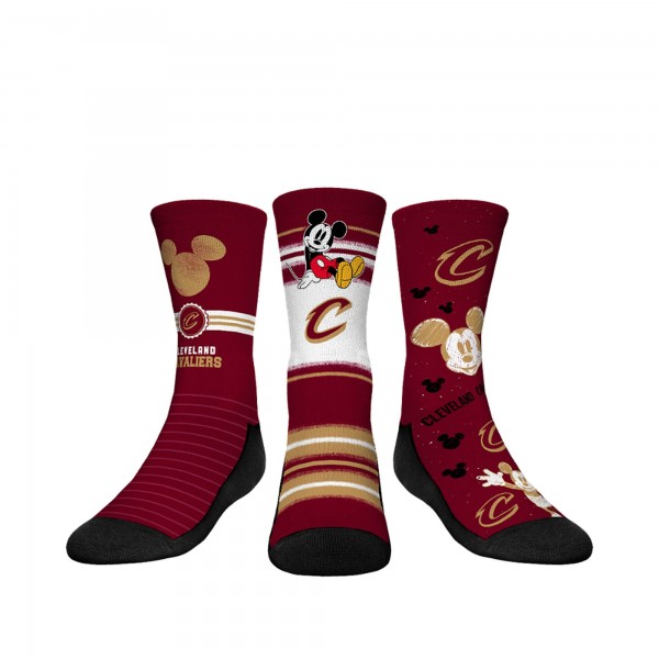 Три пары носков Mickey Mouse Cleveland Cavaliers Rock Em Youth Disney Crew - Wine