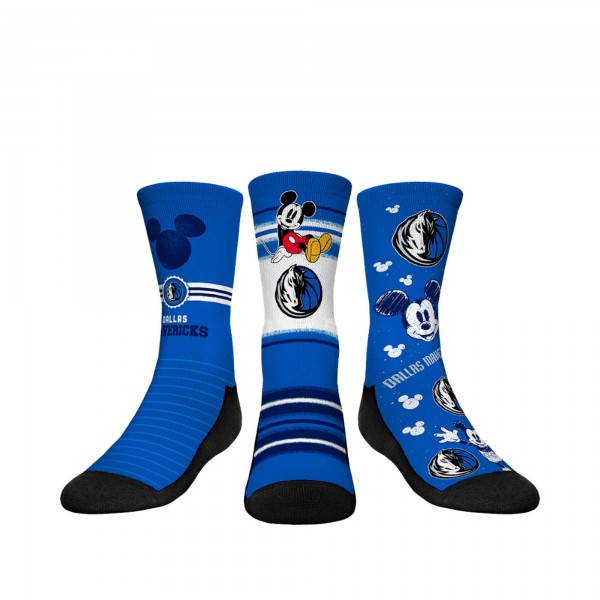 Три пары носков Mickey Mouse Dallas Mavericks Rock Em Youth Disney Crew - Blue