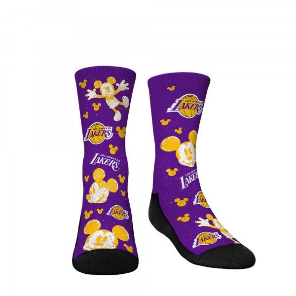 Три пары носков Mickey Mouse Los Angeles Lakers Rock Em Youth Disney Crew - Purple
