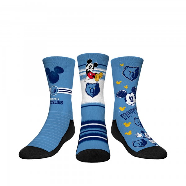 Три пары носков Mickey Mouse Memphis Grizzlies Rock Em Youth Disney Crew - Light Blue