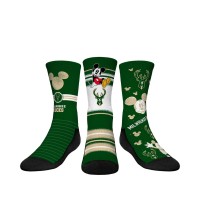 Три пары носков Mickey Mouse Milwaukee Bucks Rock Em Youth Disney Crew - Hunter Green