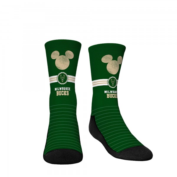 Три пары носков Mickey Mouse Milwaukee Bucks Rock Em Youth Disney Crew - Hunter Green