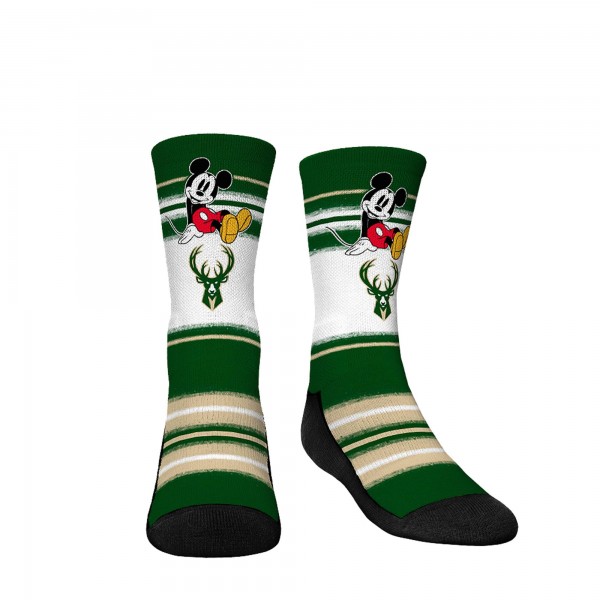 Три пары носков Mickey Mouse Milwaukee Bucks Rock Em Youth Disney Crew - Hunter Green