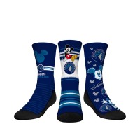 Три пары носков Mickey Mouse Minnesota Timberwolves Rock Em Youth Disney Crew - Navy