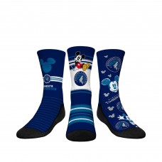 Три пары носков Mickey Mouse Minnesota Timberwolves Rock Em Youth Disney Crew - Navy