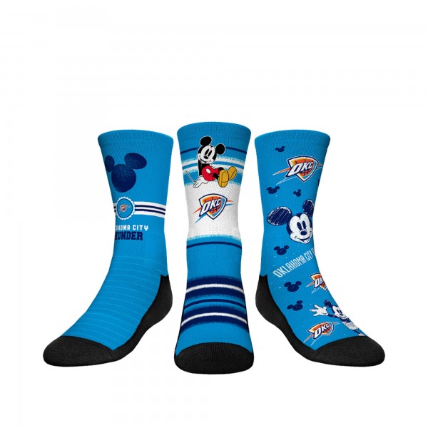Три пары носков Mickey Mouse Oklahoma City Thunder Rock Em Youth Disney Crew - Light Blue
