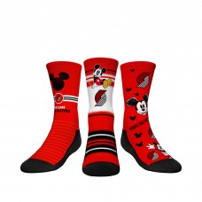Три пары носков Mickey Mouse Portland Trail Blazers Rock Em Youth Disney Crew - Red