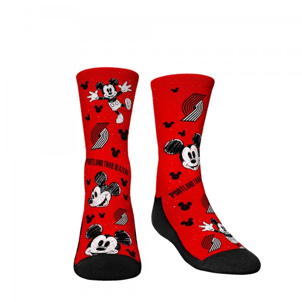 Три пары носков Mickey Mouse Portland Trail Blazers Rock Em Youth Disney Crew - Red