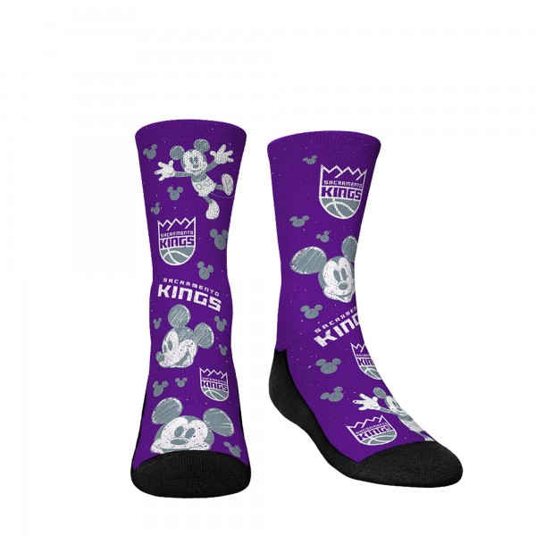 Три пары носков Mickey Mouse Sacramento Kings Rock Em Youth Disney Crew - Purple
