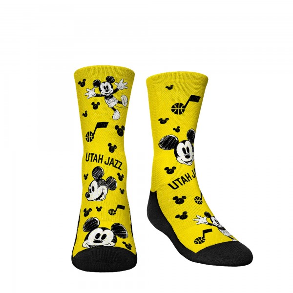 Три пары носков Mickey Mouse Utah Jazz Rock Em Youth Disney Crew - Gold