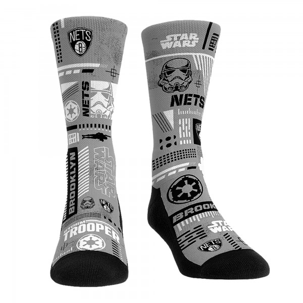 Три пары носков Darth Vader & Stormtrooper Brooklyn Nets Rock Em Unisex Star Wars - Gray