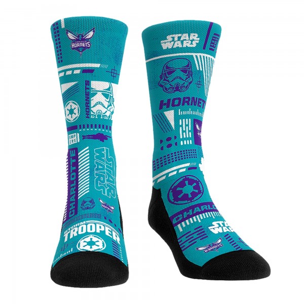 Три пары носков Darth Vader & Stormtrooper Charlotte Hornets Rock Em Unisex Star Wars - Teal