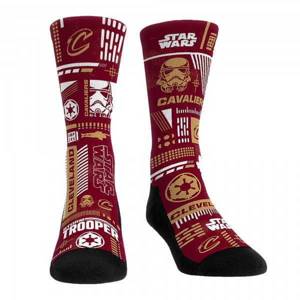 Три пары носков Darth Vader & Stormtrooper Cleveland Cavaliers Rock Em Unisex Star Wars - Wine