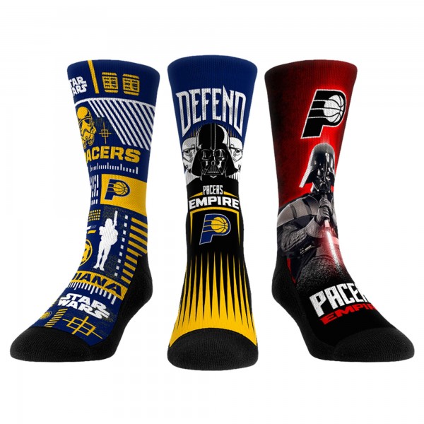 Три пары носков Darth Vader & Stormtrooper Indiana Pacers Rock Em Socks Unisex Star Wars Crew - Navy