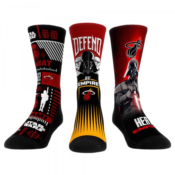 Три пары носков Darth Vader & Stormtrooper Miami Heat Rock Em Unisex Star Wars - Black