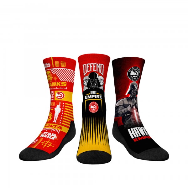 Три пары носков Darth Vader & Stormtrooper Atlanta Hawks Rock Em Youth Star Wars - Red