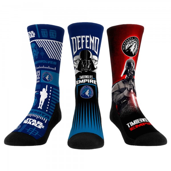 Три пары носков Darth Vader & Stormtrooper Minnesota Timberwolves Rock Em Unisex Star Wars - Navy