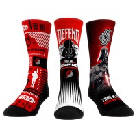 Три пары носков Darth Vader & Stormtrooper Portland Trail Blazers Rock Em Unisex Star Wars - Red