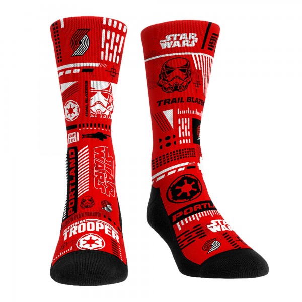Три пары носков Darth Vader & Stormtrooper Portland Trail Blazers Rock Em Unisex Star Wars - Red