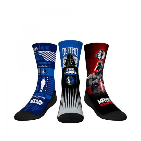 Три пары носков Darth Vader & Stormtrooper Dallas Mavericks Rock Em Youth Star Wars - Blue