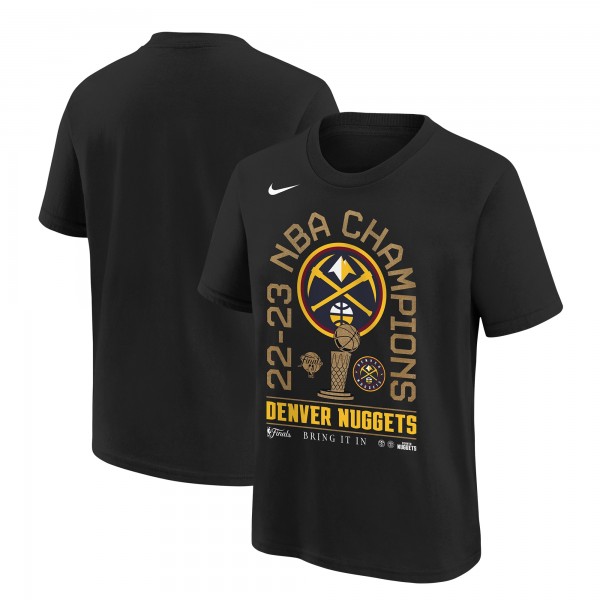 Футболка Denver Nuggets Nike Youth 2023 NBA Finals Champions Locker Room - Black