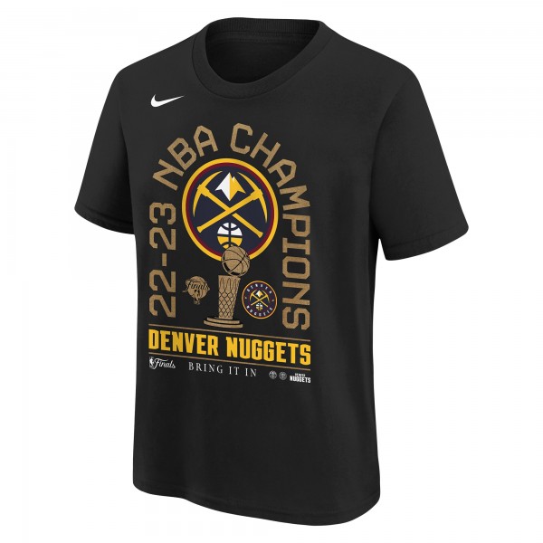 Футболка Denver Nuggets Nike Youth 2023 NBA Finals Champions Locker Room - Black