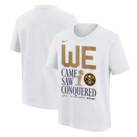 Футболка Denver Nuggets Nike Youth 2023 NBA Finals Champions Celebration Parade - White