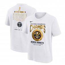 Футболка Denver Nuggets Nike Youth 2023 NBA Finals Champions Celebration Roster - White