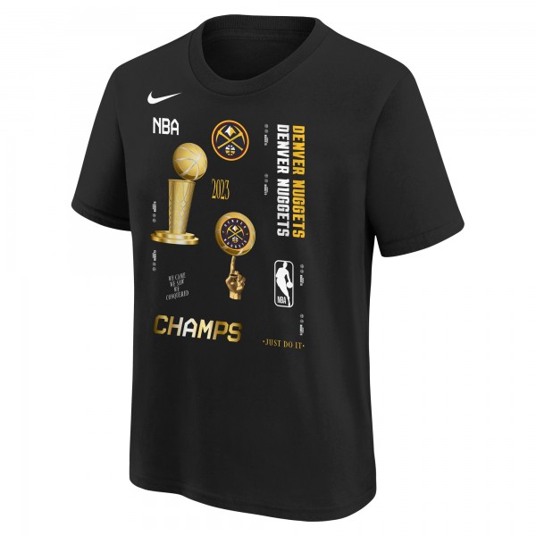 Футболка Denver Nuggets Nike Youth 2023 NBA Finals Champions Celebration Expressive - Black