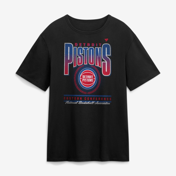 Detroit Pistons Fanatics Black Oversized Graphics Swish T-Shirt