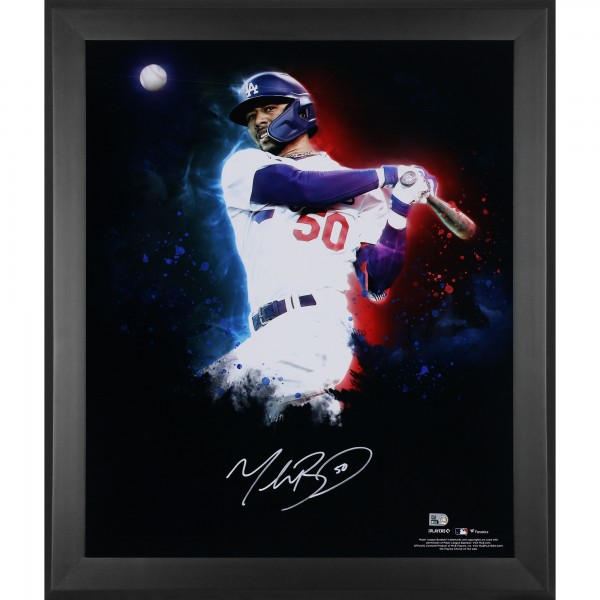 Mookie Betts Los Angeles Dodgers Autographed Fanatics Authentic Framed 20 x 24 In Focus Photograph