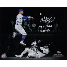 Mookie Betts Los Angeles Dodgers Autographed Fanatics Authentic 11 x 14 Spotlight Photograph with MLB SS Debut 4-20-23 Inscription