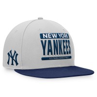 New York Yankees Fanatics Gray/Navy Line Drive Two-Tone Snapback Hat