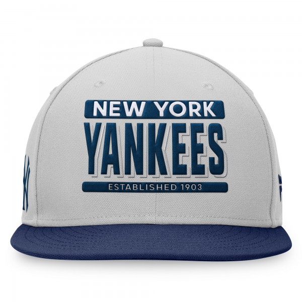 New York Yankees Fanatics Gray/Navy Line Drive Two-Tone Snapback Hat