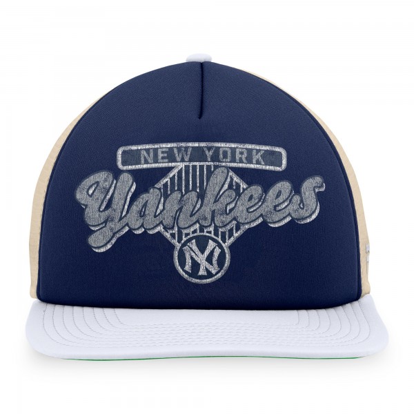 New York Yankees Fanatics Navy/White Cooperstown Collection Talley Foam Trucker Snapback Hat