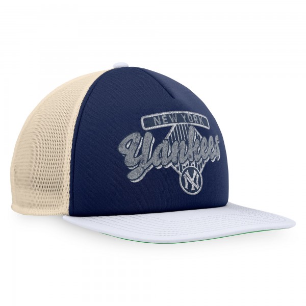 New York Yankees Fanatics Navy/White Cooperstown Collection Talley Foam Trucker Snapback Hat