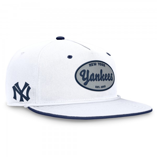 New York Yankees Fanatics White Cooperstown Collection Iron Golfer Snapback Hat