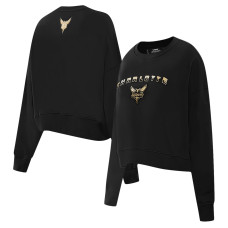 Женская свитшот Charlotte Hornets Pro Standard Black Glam Cropped Pullover