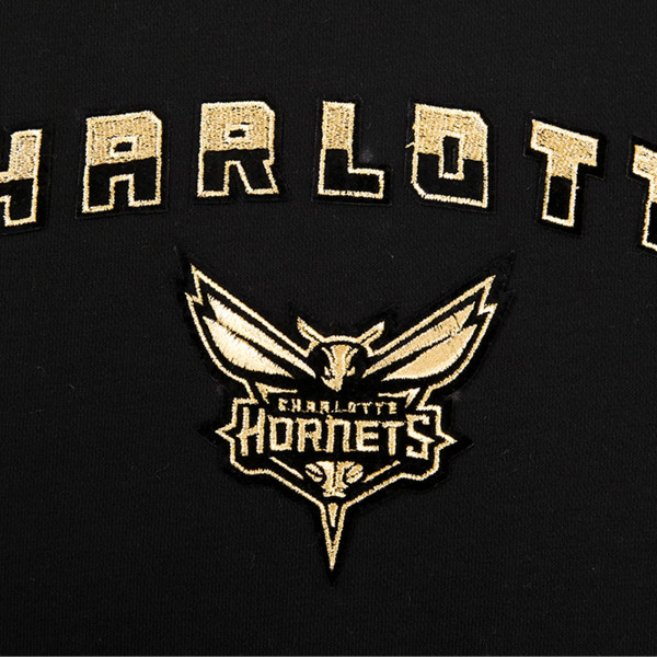 Женская свитшот Charlotte Hornets Pro Standard Black Glam Cropped Pullover