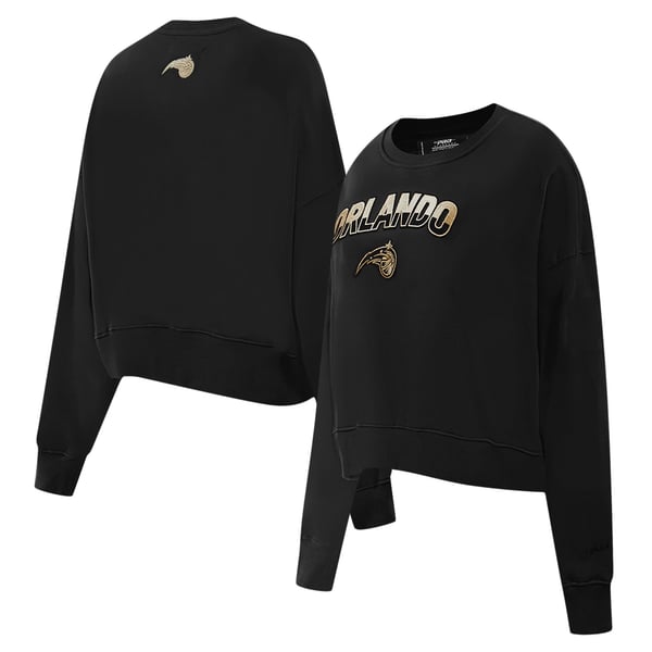 Женская свитшот Orlando Magic Pro Standard Black Glam Cropped Pullover