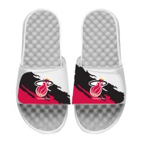 Miami Heat ISlide x Mitchell & Ness White Paint Stripe Slide Sandals