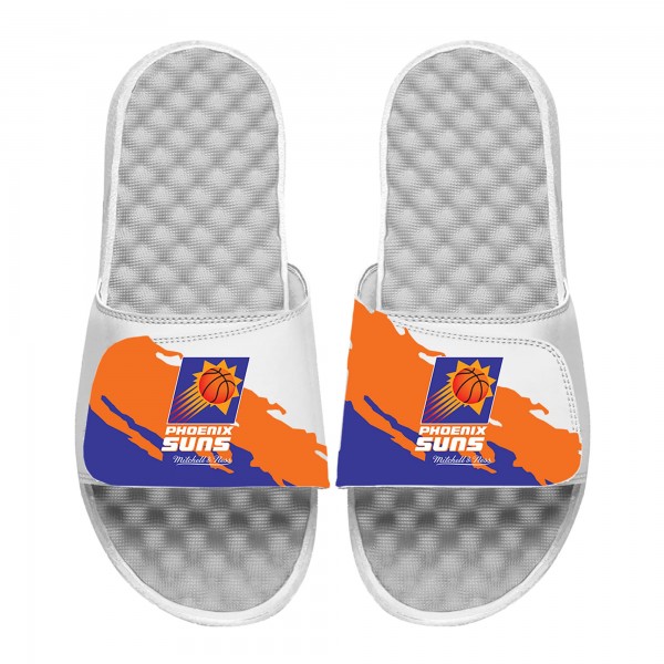 Шлепки Phoenix Suns ISlide x Mitchell & Ness Paint Stripe - White