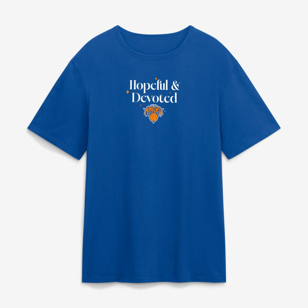 Футболка New York Knicks Fanatics Blue Hopeful & Devoted Legacy Cotton